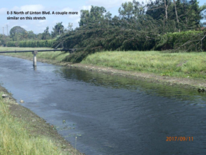 Blocked access at E-3 Canal north of Linton Blvd.