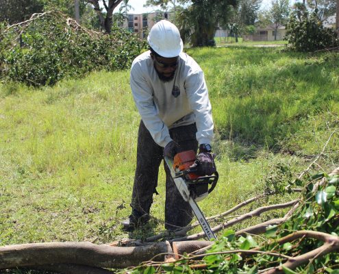 LWDD Recovery Crew clearing right-of-way for access