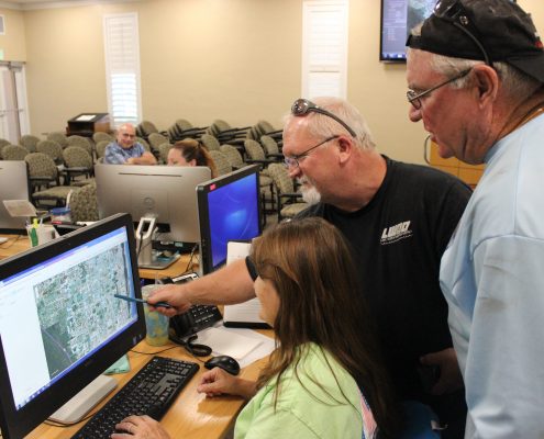 Recovery Team identifying areas and prioritizing work sites