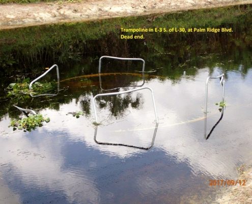 Trampoline in E-3 Canal in area of Palm Ridge Blvd.