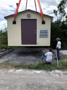 Concrete pad & placing structure on pad