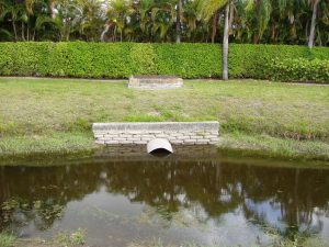 Culvert connecting community to lake/canal
