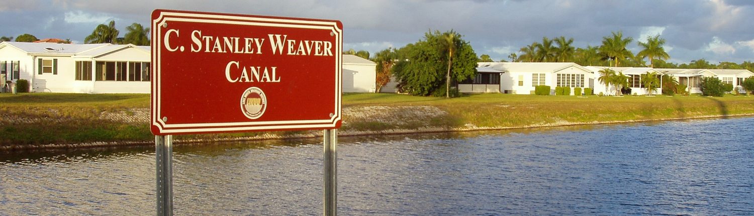 C. Stanley Weaver Canal sign at Weaver canal