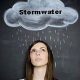 Graphic of Women with Cloud above her head and word 'stormwater'