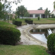 Photo of low water level in pond