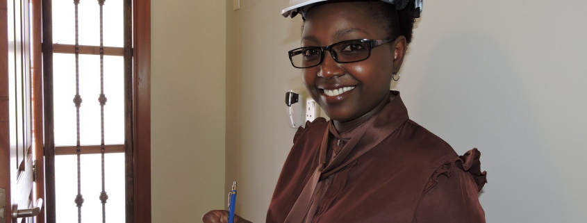 Woman in hard hat