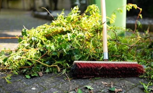Broom cleaning up vegetation