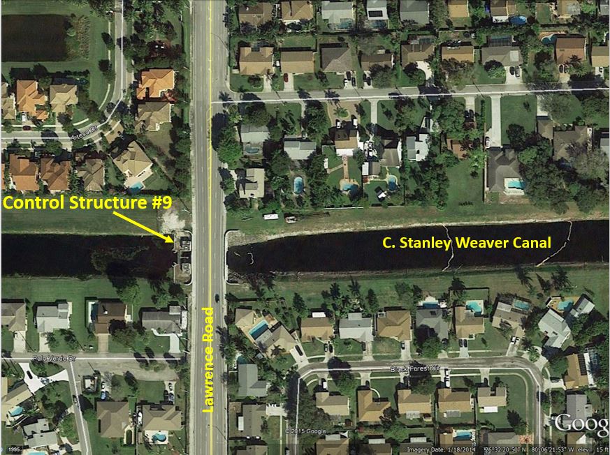 map showing location of control structure 9