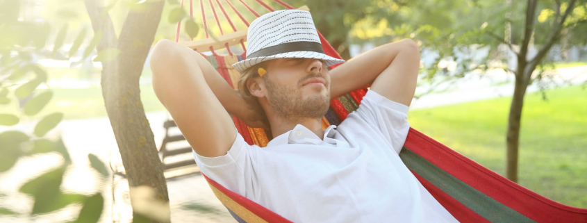 man in a hammock